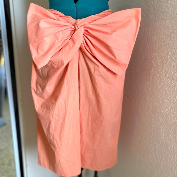 MSGM NEON ORANGE BIG BOW MINISKIRT 42 - Picture 2 of 5